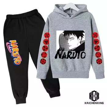 Детская одежда Наруто, модные толстовки с капюшоном для маленьких мальчиков, осенняя детская одежда, комплекты костюмов Саске из японского аниме «Какаши» для мальчиков 110