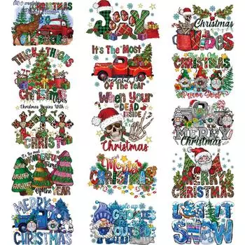 Детская одежда нашивка термонаклейка рождественский подарок ребенку наклейки толстовки топы своими руками моющийся термопресс виниловая нашивка для одежды