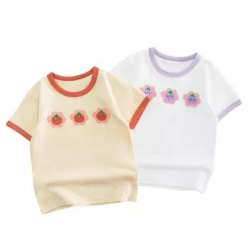 Детская одежда. Новые летние товары. Футболки с короткими рукавами для девочек. Одежда для малышей. 90cm