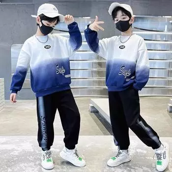 Детская одежда новые модели весна и осень свитер мальчики осенний костюм большой мальчик мальчики спортивный крутой красивый осенний прилив 120cm