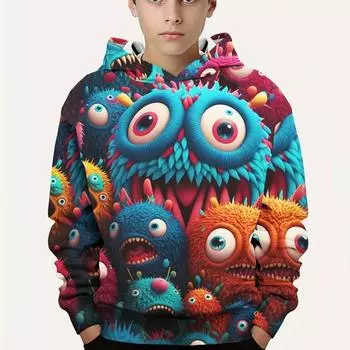 Детская одежда, осенняя толстовка с капюшоном, мультяшный красочный принт с изображением динозавра, толстовки для детей, весенняя мода, длинный рукав, спортивный костюм 100