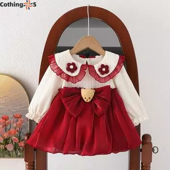 Детская одежда Платья для девочек Новые платья принцесс на осень для девочек 80