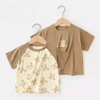 Детская одежда, повседневная модальная футболка с короткими рукавами, летняя одежда для мальчиков и девочек, летние топы с половиной рукавов для маленьких детей 73CM