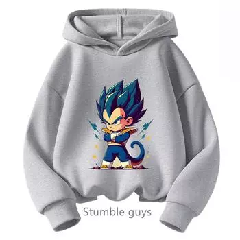 Детская одежда Толстовка с капюшоном Dragon Ball Z для мальчиков, весенняя и осенняя одежда, детская толстовка с длинными рукавами и капюшоном с рисунком S
