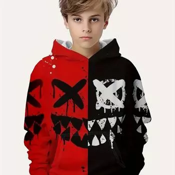 Детская одежда Толстовки с капюшоном Длинные рукава Детская толстовка Креативный принт Повседневная летняя одежда для девочек Топы для мальчиков Детская одежда 100CM