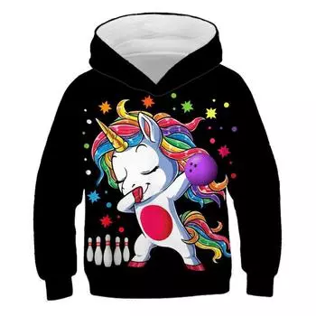 Детская одежда Толстовки с капюшоном для девочек с длинным рукавом и 3D-принтом для детей на весну и осень Повседневная одежда для девочек на открытом воздухе Топы 100