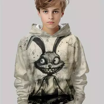 Детская одежда Толстовки с капюшоном с длинным рукавом Детская одежда для мальчиков Мода Хэллоуин Принт Повседневная детская осенняя одежда Одежда для отдыха на открытом воздухе Топы 100CM