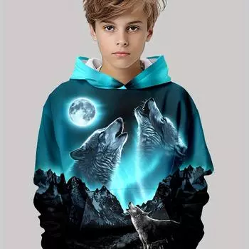 Детская одежда Толстовки с капюшоном с длинным рукавом Детская одежда Мода для девочек Повседневная детская одежда с принтом животных Осенняя одежда Верхняя одежда Топы 100CM