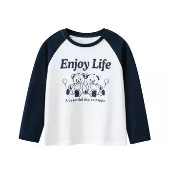 Детская одежда Весенние детские футболки с длинными рукавами Нижние рубашки среднего и большого размера для мальчиков и девочек 130cm