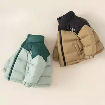 Детская одежда Зимняя куртка-пуховик для мальчиков Повседневная детская куртка в тон цвета Теплое белое утиное пуховое пальто 80 хаки