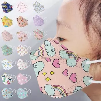 Детская одноразовая маска из спанлейса с принтом, 10 шт. A разноцветный