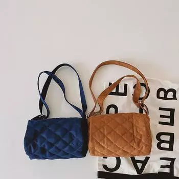 Детская однотонная сумка-мешок на одно плечо, осенне-зимняя детская вогнутая форма, индивидуальная сумка-мессенджер, кошелек для монет синий