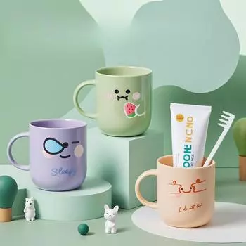 Детская ополаскиватель для полости рта. Удобное размещение для студентов. Утолщенная и устойчивая к падениям чашечка для мытья зубных щеток. 552ml 5pcs зелёный