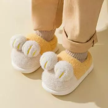 Детская осенне-зимняя домашняя сумка и хлопковые тапочки 15 inner length 14 жёлтый