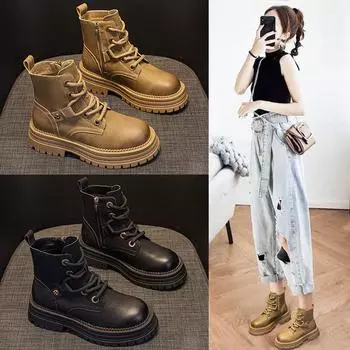 Детская осенне-зимняя новая студенческая толстая подошва с подкладкой из флиса теплая модная 35