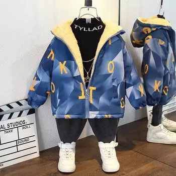 Детская осенне-зимняя теплая куртка на молнии с подкладкой и утолщением, повседневная куртка для активного отдыха 140cm