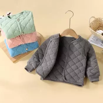 Детская осенне-зимняя теплая куртка с подкладкой из хлопка и бархатным утолщением внутри, мальчики и девочки носят теплые детские куртки снаружи 90cm