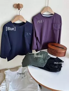 Детская осенняя футболка с длинным рукавом свободного кроя Jiaye Tongpin 2025 80 cm