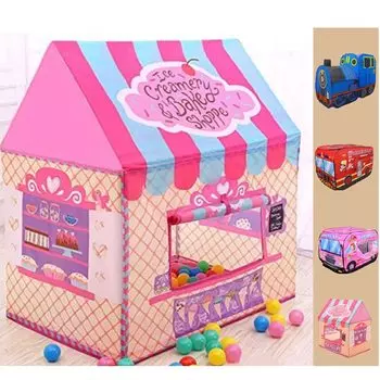 Детская палатка, бассейн с шариками, секретный домик, простая сборка, сумка для хранения, набор [Candy Ver]