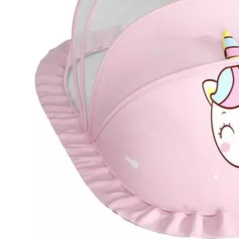 Детская палатка-сетка для мух, переносная бездонная дышащая складная сетчатая кровать-палатка для детей, спящих в розовом цвете