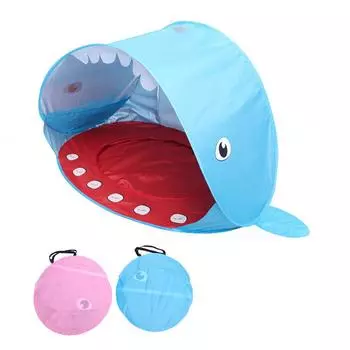 Детская палатка Вигвам в форме акулы, пляжная палатка для детей, защита от ультрафиолета, водонепроницаемый тент от солнца