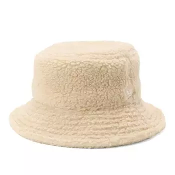 Детская панама из флиса букле бежевая KIDS BUCKET01 SHEEP BOA BGE [New Era] L/XL