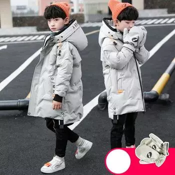 Детская парка, детская зимняя теплая куртка, пальто, зимний комбинезон, верхняя одежда для мальчиков, пальто для младенцев 170cm белый