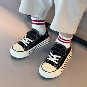 Детская парусиновая обувь, новая простая повседневная обувь для детей, девочек, школьная мода, мальчик, универсальная обувь для отдыха, классический стиль, нескользящая 26 зелёный