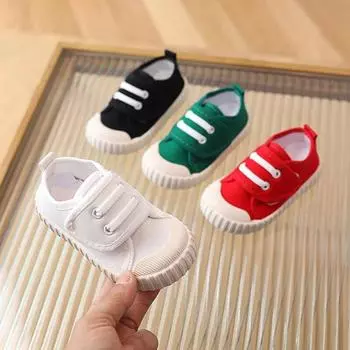 Детская парусиновая обувь. Повседневная обувь для мальчиков и девочек. Удобные мягкие кроссовки для мальчиков и девочек. Нескользящая белая однотонная детская обувь. 21 белый