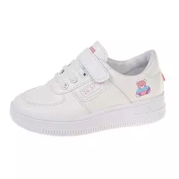 Детская парусиновая обувь, весна-осень, новая обувь для девочек с героями мультфильмов, дышащие нескользящие кроссовки, модная повседневная обувь для мальчиков с милым медведем 26 розовый