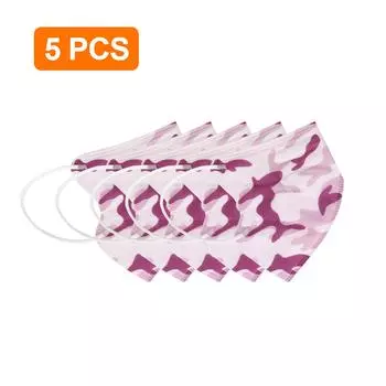 Детская печатная 5-слойная маска, пылезащитный ветрозащитный фильтр для защиты от тумана разноцветный