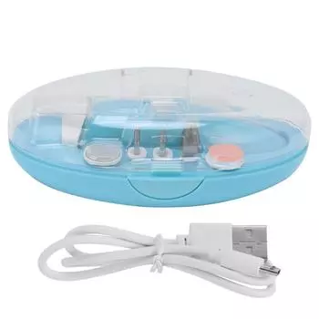 Детская пилочка для ногтей, электрический триммер для ногтей, щипчики для ногтей для малышей, CareLight светло-синий