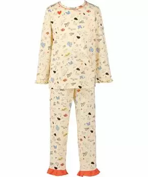 Детская пижама длинная Wacoal Kids CTS532 CR 4 [Wacoal Junior] Комплект, для девочек, рукава, штаны, 100% хлопок,
