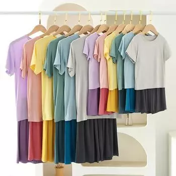 Детская пижама, летний тонкий повседневный комплект с короткими рукавами для мальчиков и девочек, семейный комплект домашней одежды 100cm