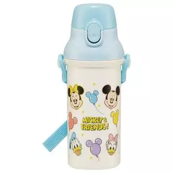 Детская пластиковая бутылка для воды Skater, 480 мл, открывается/закрывается одним нажатием, антибактериальная, подходит для детей, легкая, антибактериальная обработка, сделано в Японии Disney