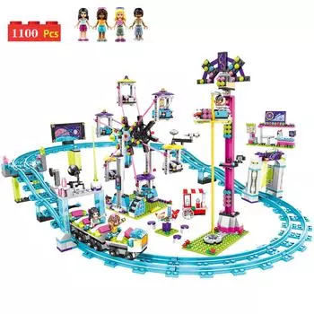 Детская площадка дружбы, строительные блоки, укладка кирпичей для девочек, друзья, детские игрушки для детей, 1100 шт.