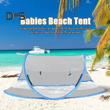 Детская пляжная палатка с защитой от ультрафиолета, дышащая складная, простая в установке, портативная, для кемпинга, для малышей, козырек от солнца, игровая палатка синий