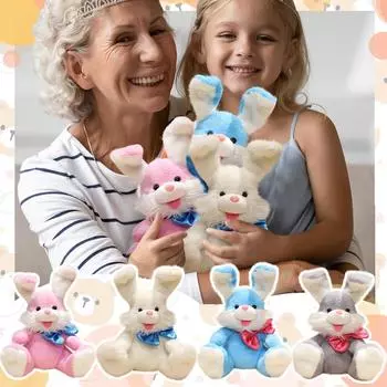 Детская плюшевая игрушка кролик, электрический звук, плюшевая игрушка, кукла-кролик, подарок на день рождения, маленькая кукла One Size синий