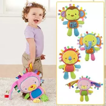 Детская плюшевая игрушка-подвеска в виде животного из мультфильма, подарок на день рождения, мягкая успокаивающая сенсорная игрушка-подвеска со встроенной погремушкой One Size