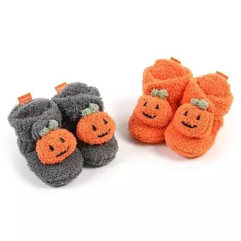 Детская плюшевая обувь с украшением из тыквы Теплая обувь Детская обувь 11