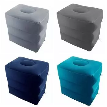 Детская подушка для сна из ПВХ, подушка для отдыха на самолете, автомобильном автобусе, 3 слоя, надувная подставка для ног для путешествий, подушка для ног