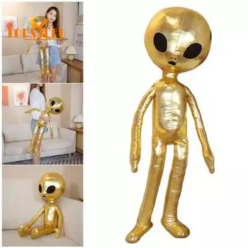 Детская подушка с изображением инопланетянина, милая плюшевая кукла-животное, игрушка-кукла с изображением инопланетянина, забавная подушка из искусственной кожи S золотистый