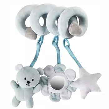 Детская подвесная игрушка для коляски и кроватки, плюшевый круг в форме медведя, автокресло, дорожные игрушки, развивающая игрушка для новорожденных мальчиков и девочек 40cm синий