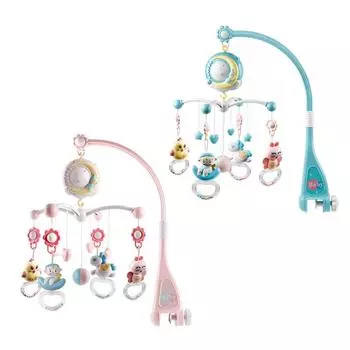 Детская погремушка, детская кроватка, мобильная вращающаяся кровать, колокольчик, музыкальная детская игрушка для сна, раннего обучения, детская игрушка