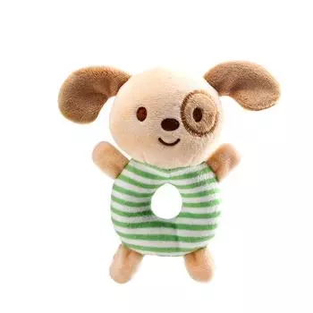 Детская погремушка GripToy мультяшная мягкая головоломка плюшевая тканевая палочка кукла One Size зелёный