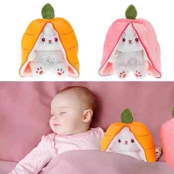 Детская погремушка, успокаивающая спящая игрушка-кролик с дыхательным движением, музыкальная шкатулка для спящего кролика