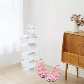 Детская полка для обуви, держатель для обуви, 5 ярусов, стоящая полка с рисунком, органайзер для белый