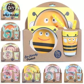 Детская посуда для игр, пищевая вилка, чашка, мультяшная тарелка для детского кормления, посуда для детей penguin