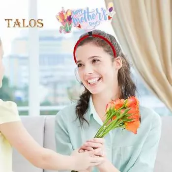 Детская повязка для волос с цветочным принтом, празднование Дня матери, эластичная противоскользящая обруч для волос «Я люблю маму», реквизит для фотосессии, декоративная повязка для головы детей B