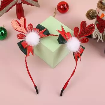 Детская повязка на голову Рождественский косплей Мультяшный лось Снежинка Бант Повязка для волос Головной убор для вечеринки по случаю дня рождения Подарки на Хэллоуин Аксессуары для волос